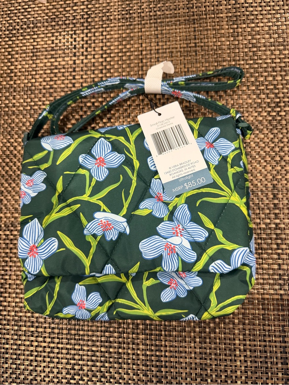 🌸 NWT Vera Bradley Floral Quilted Crossbody Bag - Green Floral